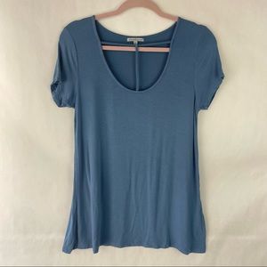 Charlotte Russe T-strap Scoop Neck Top Blue Size M